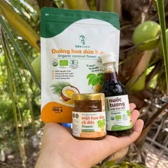 Combo 3 sản phẩm gia vị cho trẻ em từ mật hoa dừa Sokfarm