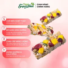 (MỚI) Hộp 5 Thanh Năng Lượng Power Up Bar, Không Đường, 34% Đạm Từ Your Superfood