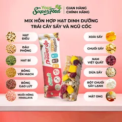 (MỚI) Hộp 5 Thanh Năng Lượng Power Up Bar, Không Đường, 34% Đạm Từ Your Superfood