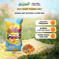 Snack Nutkiss Your Superfood – Combo Vị Chanh Dừa, Tokbokki, Phô Mai 30g, Bánh Ăn Vặt Cho Bé