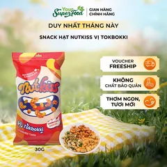 Snack Nutkiss Your Superfood – Combo Vị Chanh Dừa, Tokbokki, Phô Mai 30g, Bánh Ăn Vặt Cho Bé