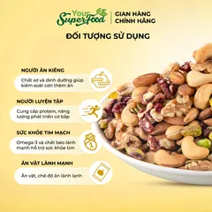 (MỚI) Hạt Dinh Dưỡng Healthy Mix Your Superfood Mix Nuts 7 Loại Hạt, Macca, Hạnh Nhân, Óc Chó Vàng, Óc Chó Đỏ, Điều, Bí Xanh, Dẻ Cười