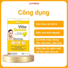 VITA QUEEN chiết xuất hoa anh thảo hỗ trợ làm đẹp da và nâng cao sức khỏe phụ nữ