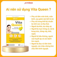 VITA QUEEN chiết xuất hoa anh thảo hỗ trợ làm đẹp da và nâng cao sức khỏe phụ nữ