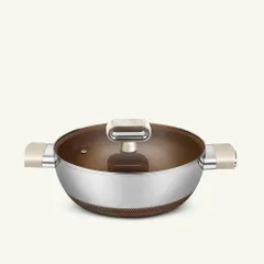 Nồi lẩu siêu chống dính Haatz HTA830Titanium Aura, size 30 cm, 2 quai