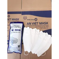 Thùng 300 Cái Khẩu trang Cá 4D KF94  AN VIỆT chính hãng 4 lớp kháng khuẩn chống tia UV