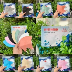 [ Thùng 200 chiếc ] Khẩu Trang An Việt y tế 5D 3 lớp kháng khuẩn kháng giọt bắn chống tia UV