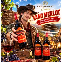 Vang Đỏ Estate Merlot 13%Độ Chai 750mil - Vang Đà Lạt Ladofoods