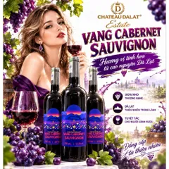 Vang Đỏ Cabernet Sauvigon 13%Độ Chai 750mil - Vang Đà Lạt Ladofoods