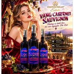 Vang Đỏ Cabernet Sauvigon 13%Độ Chai 750mil - Vang Đà Lạt Ladofoods