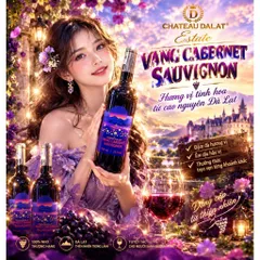 Vang Đỏ Cabernet Sauvigon 13%Độ Chai 750mil - Vang Đà Lạt Ladofoods