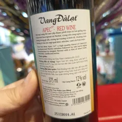 Vang Đỏ Apec (Cabernet Sauvignon Merlot) Red Wine 12đ.ộ  Chai 375ml - Vang Đà Lạt Ladofoods