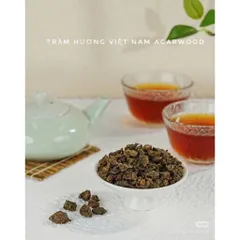 Hũ 200g trà trầm hương thượng hạng làm từ lá cây dó bầu đang sinh trầm, mùi thơm, vị ngọt thanh hậu vị rất tốt.
