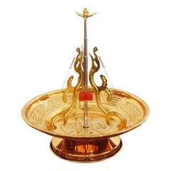 K Khay cá chép đốt nhang vòng 12 giờ , 24 giờ, loại nhang khoanh, chất liệu hợp kim không gỉ màu vàng size to