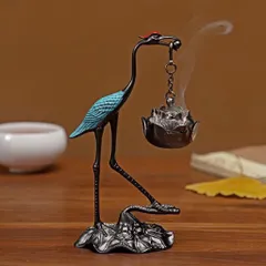 Lư xông trầm HỒNG HẠC NGẬM SEN size to cao 21cm, hạc nặng450g. ( QUÀ TẶNG MIẾNG TRẦM BỎ VÍ TÀI LỘC )