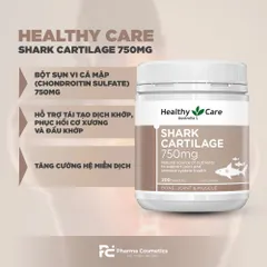 Shark Cartilage 750mg hộp 200 viên healthy care - Sụn cá mập hỗ trợ khớp linh hoạt, giảm đau nhức