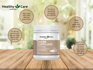 Shark Cartilage 750mg hộp 200 viên healthy care - Sụn cá mập hỗ trợ khớp linh hoạt, giảm đau nhức