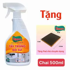 Nước Tẩy Rửa Làm Trắng Đồ Dùng Bằng Sứ ZIPPRO - Vệ Sinh Bồn Cầu, Bồn Tắm, Lavabo - Sạch Ngay Sau 1 lần chà.