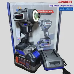 Máy Khoan Chuyên Vít Có Búa APAKOH APK-230N.m, Lực Siết 230N.m, 3800rmp/min. Động Cơ Không Chổi Than  Bảo Hành 12 Tháng.