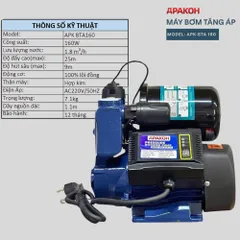 Máy bơm nước tăng áp tự động APAKOH Công suất 160W,200W,300W Bảo Hành 12 Tháng