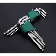 BỘ LỤC GIÁC ĐẦU BI 9 CHI TIẾT TUOSEN MÃ 10034, GIA CÔNG THÉP Chrome Vanadium CRV
