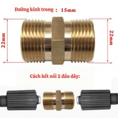 Dây Rửa Xe Áp Suất Cao 2 lớp TOCDO chiều dài  10,15,20mét Dùng Cho Máy Rửa Xe Gia Đình , Tặng ren nối 22mm.