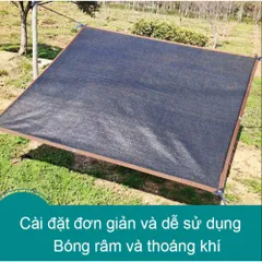 Lưới đen che nắng ngoài trời sân vườn may viền đục Khuyên lỗ 4 xung quanh,Tỷ lệ che nắng 96%.