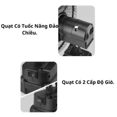 Quạt Tích Điện 8inch  Lồng sắt cánh nhựa 18Cm có tuốc năng quay 2 chế độ gió. Bảo hành 3 tháng