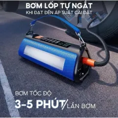 Bơm Lốp Kích Bình ô Tô 4 Trong 1,  Chiếu Sáng Sạc Dự Phòng 12000mAh USB-C 5VDC/2A