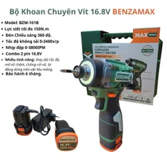 Máy Chuyên Vít Có Búa 1/4 BZM-1618 Brushless 150N.m 3400RPM 3800IPM 2Pin 16.8VDC