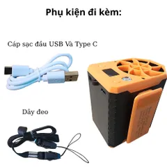 Quạt Điều Hoà Đeo Thắt Lưng YLD-18 Dung Lượng 5.000mAh, 4 Chế Độ gió, Kiêm Sạc Dự Phòng.