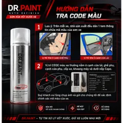 [TẶNG NHÁM] Sơn Xóa Vết Xước Xe Ô tô VINFAST EC VAN màu ĐỎ ÁNH KIM Code REC – CRIMSON RED | DR.PAINT - COMBO 2 BÌNH XỊT