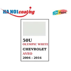Bình sơn Xịt Xóa Vết Xước Xe Ô tô CHEVROLET AVEO Màu TRẮNG SỨ Code 50U - OLYMPIC WHITE chính hãng DR.PAINT