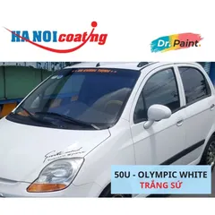 Bình sơn Xịt Xóa Vết Xước Xe Ô tô CHEVROLET SPARK Màu TRẮNG SỨ code 50U - OLYMPIC WHITE chính hãng DR.PAINT