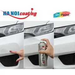 Bình sơn Xịt Xóa Vết Xước Xe Ô tô NISSAN NAVARA màu TRẮNG SỨ mã màu QM1 - WHITE SOLID chính hãng DR.PAINT