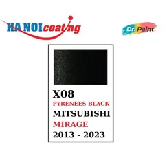 Bình sơn Xịt Xóa Vết Xước Xe Ô tô MITSUBISHI MIRAGE Màu ĐEN ÁNH KIM Code X08 - PYRENEES BLACK chính hãng DR.PAINT