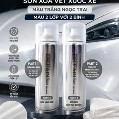 COMBO 2 Bình Sơn Xịt Xóa Vết Xước cho xe MAZDA 6 Màu TRẮNG NGỌC TRAI Code 25D - SNOWFLAKE WHITE chính hãng DR.PAINT