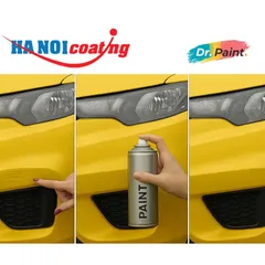 Bình sơn Xịt Xóa Vết Xước cho xe Ô tô VINFAST NERIO GREEN màu VÀNG mã màu M619 - SUMMER YELLOW chính hãng DR.PAINT