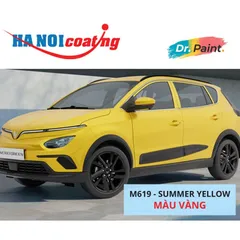 Bình sơn Xịt Xóa Vết Xước cho xe Ô tô VINFAST NERIO GREEN màu VÀNG mã màu M619 - SUMMER YELLOW chính hãng DR.PAINT