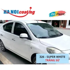 Bình sơn Xịt Xóa Vết Xước Xe Ô tô NISSAN SUNNY màu TRẮNG SỨ mã màu 326 - SUPER WHITE chính hãng DR.PAINT