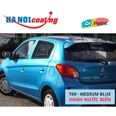 Bình sơn Xịt Xóa Vết Xước Xe Ô tô MITSUBISHI MIRAGE Màu XANH NƯỚC BIỂN Code T69 - MEDIUM BLUE chính hãng DR.PAINT