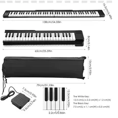 Đàn Piano Điện Gấp Hutadu HD 01 - 88 Phím - Cảm Ứng Lực - Tặng Full Phụ Kiện
