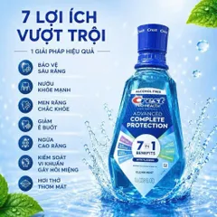 Nước súc miệng Crest Pro-Health 7in1 Advanced bảo vệ răng miệng toàn diện không cồn 1L