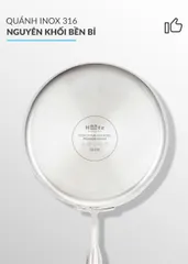 Quánh inox 316 đúc nguyên khối Haatz HYP318, size 18cm