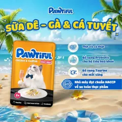 Pate Pawtiful Cho Mèo 70g 5 Vị Sữa Dê, Mousse Và Thạch - Dùng Trực Tiếp, Trộn Hạt