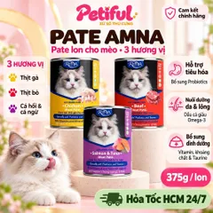 Pate Cho Mèo AMNA 375g 3 Vị Gà, Bò, Cá Hồi Cá Ngừ - Dùng Trực Tiếp, Trộn Hạt