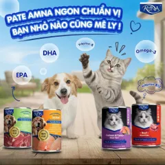 Pate Cho Mèo AMNA 375g 3 Vị Gà, Bò, Cá Hồi Cá Ngừ - Dùng Trực Tiếp, Trộn Hạt