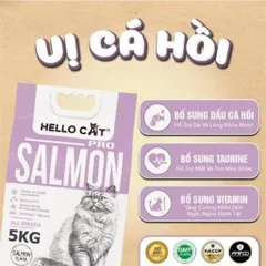 Hạt Cho Mèo Hello Cat Pro 5kg Tuna Cá Ngừ, Salmon Cá Hồi, Hairball - Dinh Dưỡng Hằng Ngày
