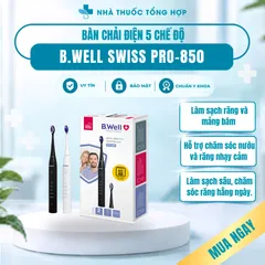 Bàn Chải Điện B.Well Swiss PRO-850 – 5 Chế Độ Làm Sạch, Sạc 1 Lần Dùng 2 Tháng - BẢO HÀNH 2 NĂM 794655