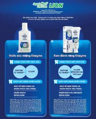 Nước Súc Miệng DENT. LION Enzyme Nhật Bản 350ml - Ngừa Sâu Răng, Chống Mảng Bám, Hơi Thở Thơm Mát Fresh Citrus